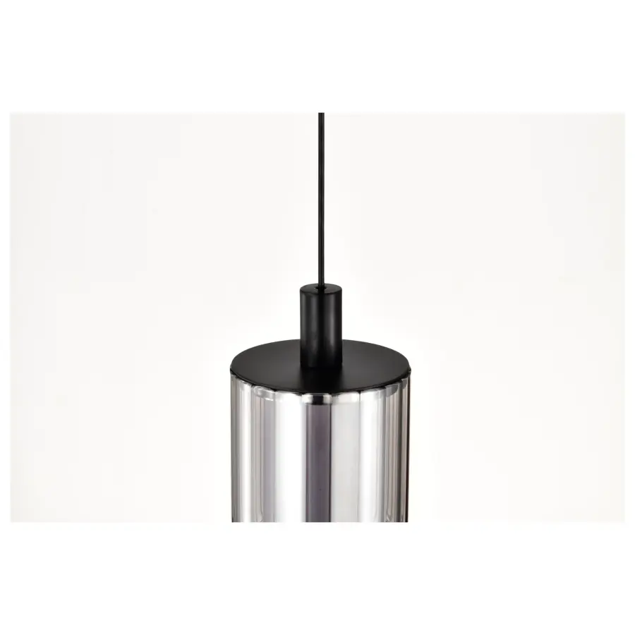 Evander LED Mini Pendant - Matte Black with Smoked Glass - Image 9
