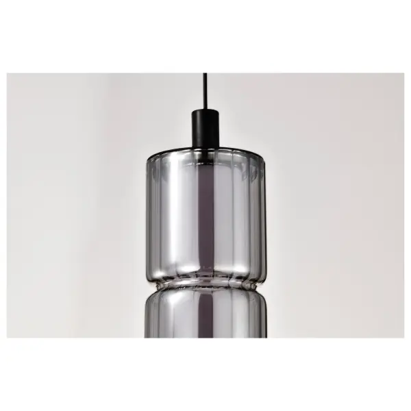 Evander LED Mini Pendant - Matte Black with Smoked Glass - Image 10