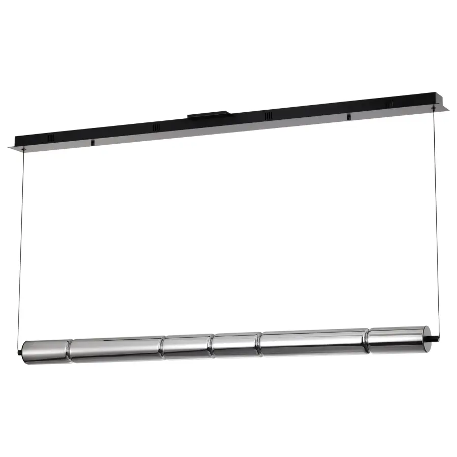 Evander LED 48" Island Pendant in Matte Black with Smoked Glass - Image 1