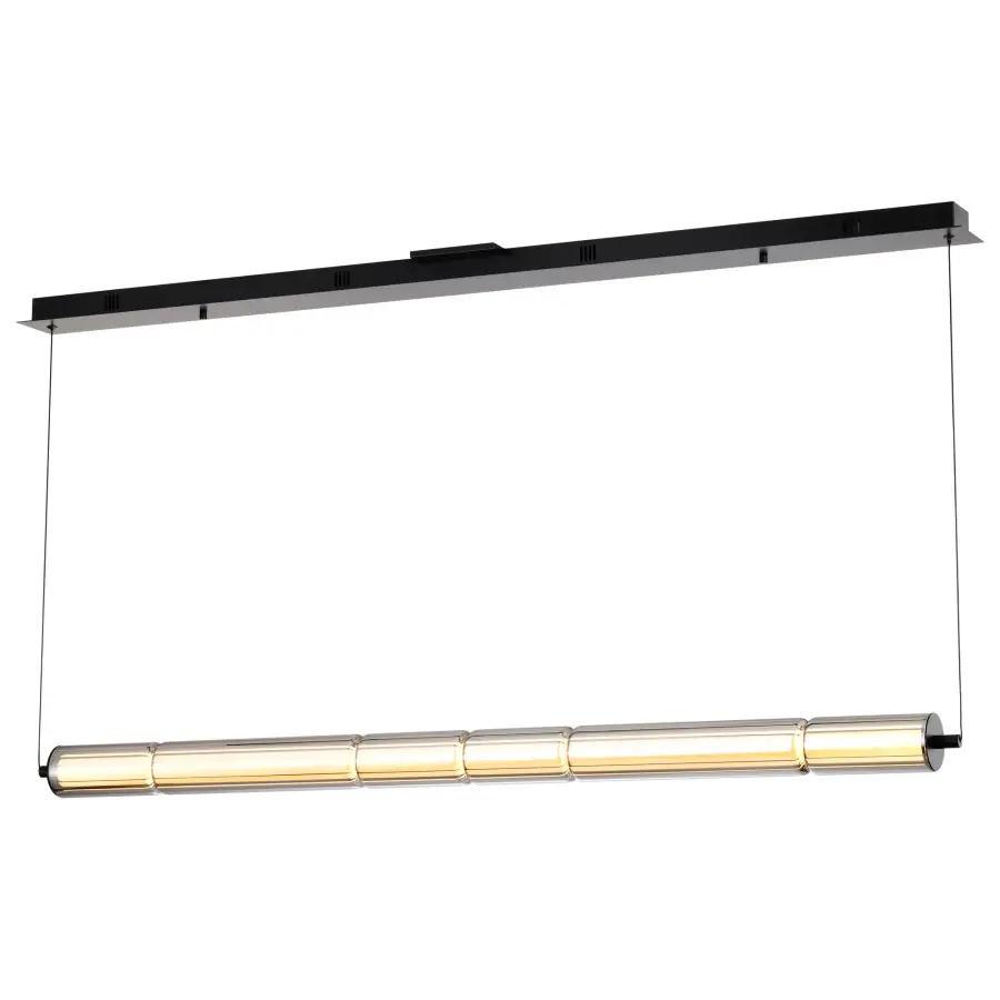Evander LED 48" Island Pendant in Matte Black with Smoked Glass - Image 2