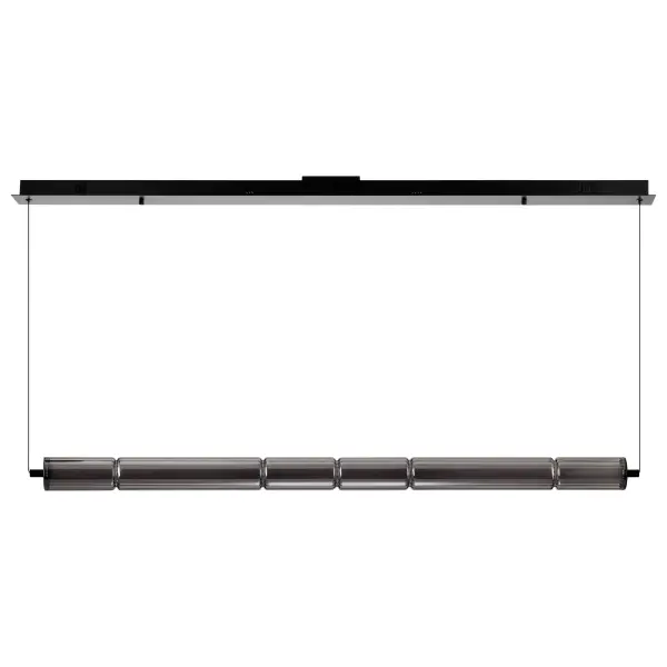 Evander LED 48" Island Pendant in Matte Black with Smoked Glass - Image 3