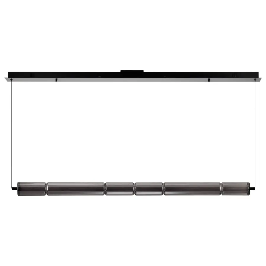 Evander LED 48" Island Pendant in Matte Black with Smoked Glass - Image 3