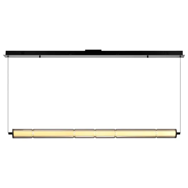Evander LED 48" Island Pendant in Matte Black with Smoked Glass - Image 4
