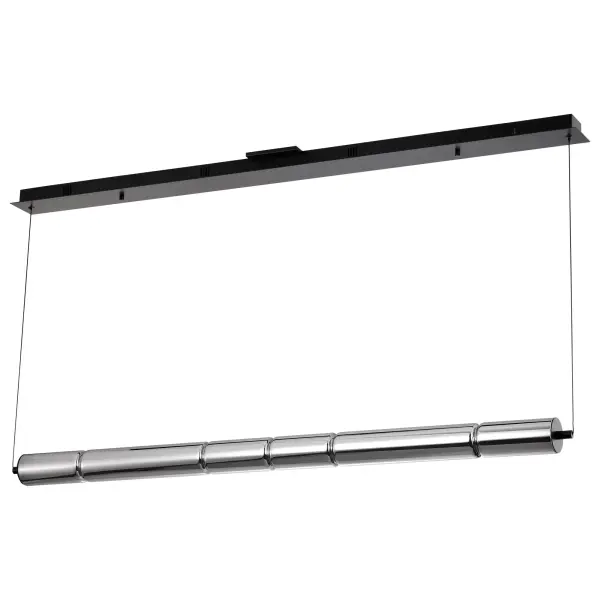 Evander LED 48" Island Pendant in Matte Black with Smoked Glass - Image 5