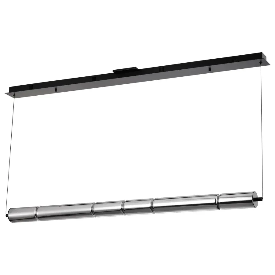 Evander LED 48" Island Pendant in Matte Black with Smoked Glass - Image 5