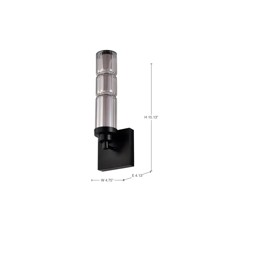 Evander LED Wall Sconce - Matte Black with Smoked Glass - Image 1