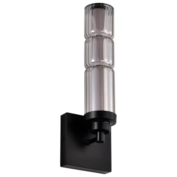 Evander LED Wall Sconce - Matte Black with Smoked Glass - Image 2