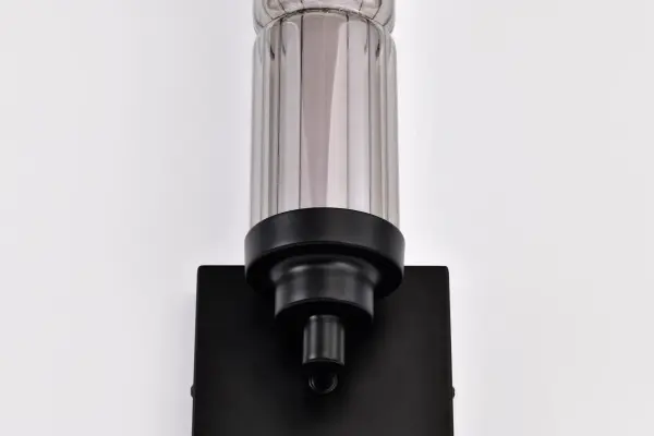 Evander LED Wall Sconce - Matte Black with Smoked Glass - Image 13
