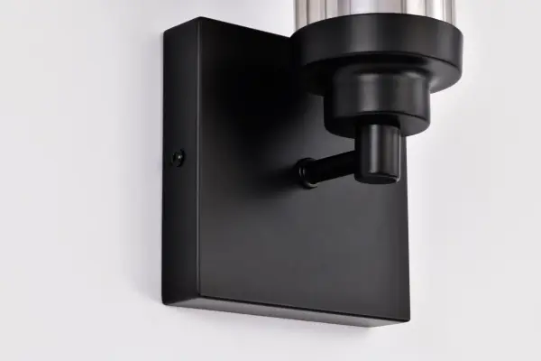 Evander LED Wall Sconce - Matte Black with Smoked Glass - Image 15