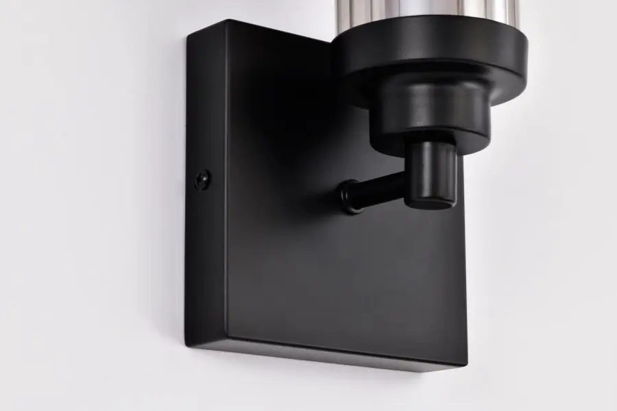 Evander LED Wall Sconce - Matte Black with Smoked Glass - Image 15