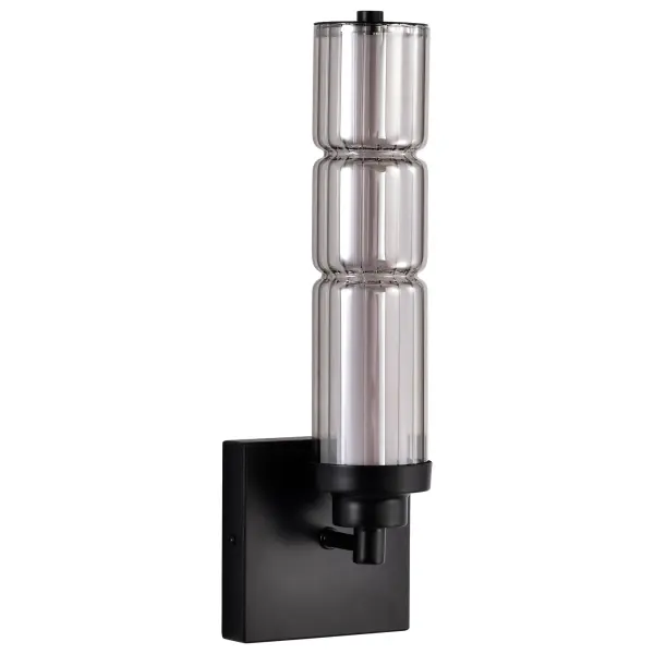 Evander LED Wall Sconce - Matte Black with Smoked Glass - Image 4