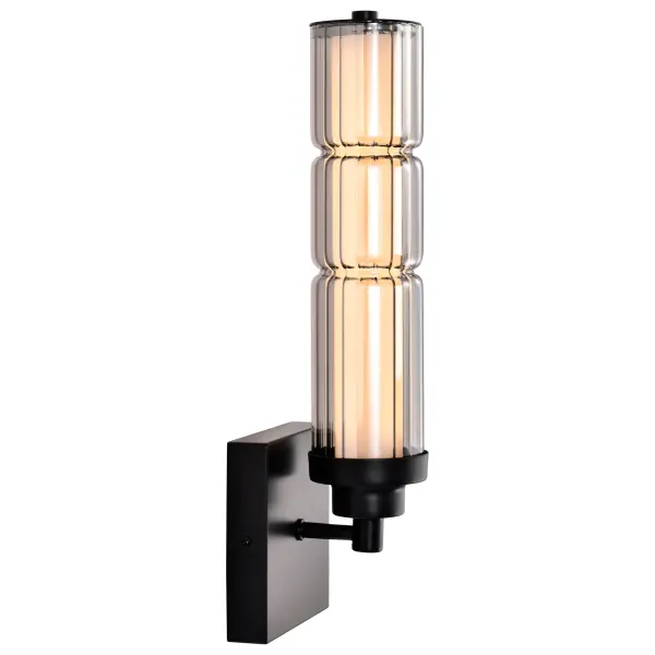 Evander LED Wall Sconce - Matte Black with Smoked Glass - Image 9