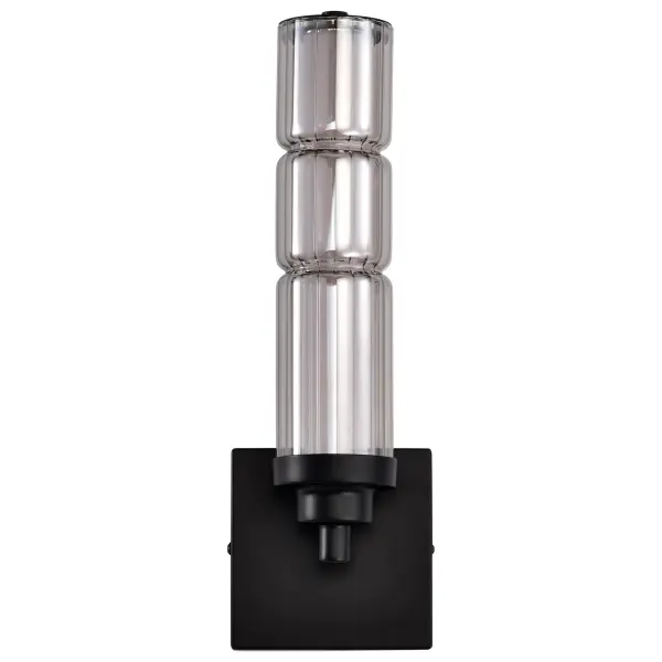 Evander LED Wall Sconce - Matte Black with Smoked Glass - Image 10