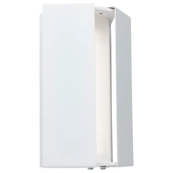 The Peak LED Wall Sconce combines sleek modern design with practical functionality. Featuring adjustable barn door louvers for customizable light direction and CCT selectable options (3000K/4000K/5000K), this compact fixture delivers 415 lumens with excellent 90 CRI color rendering. Perfect for task lighting or ambient illumination in contemporary spaces. - alternate view