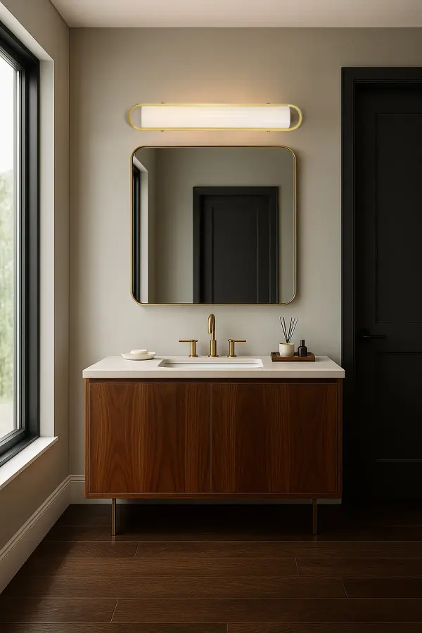 Velano 24-Inch LED Vanity Light in Brushed Brass - Image 18
