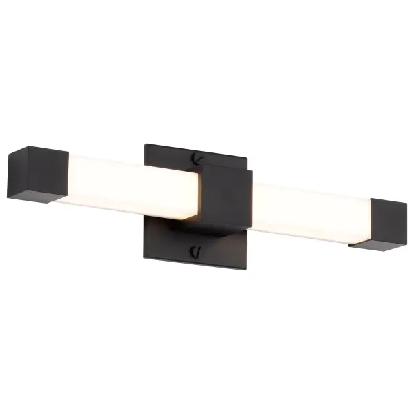 The Brightwyn vanity bar delivers contemporary elegance with clean lines and minimalist design. Its square acrylic lens provides beautifully diffused 3000K LED light, perfect for bathroom tasks and ambiance. - alternate view