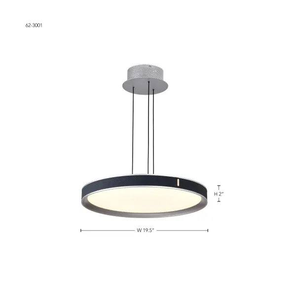 Bandon 20" LED Pendant - Gray with Blue Wrap - Image 16