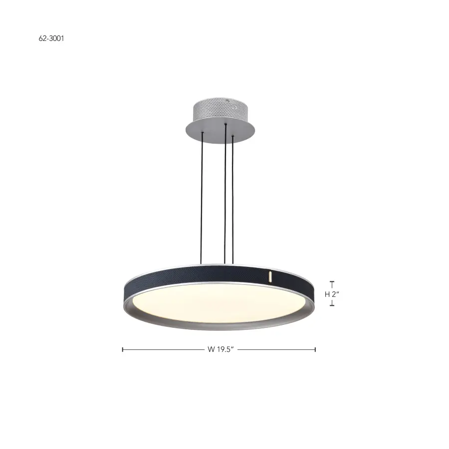 Bandon 20" LED Pendant - Gray with Blue Wrap - Image 16