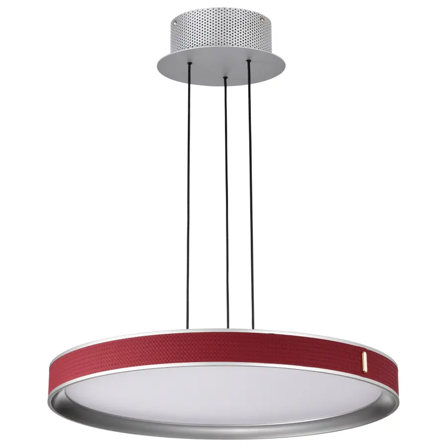 Bandon 20" LED Pendant - Gray with Red Wrap - Image 1