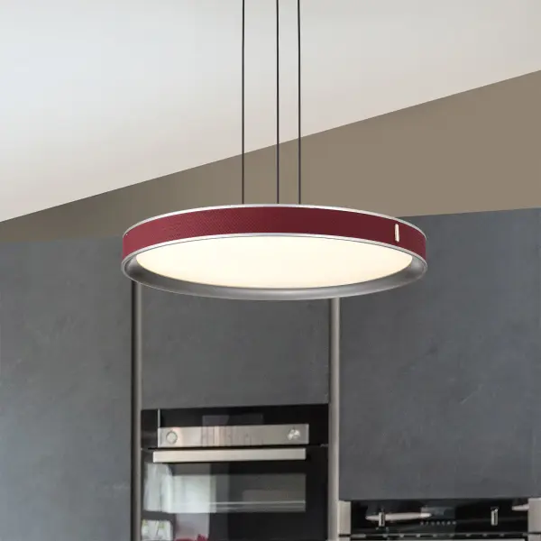 Bandon 20" LED Pendant - Gray with Red Wrap - Image 3