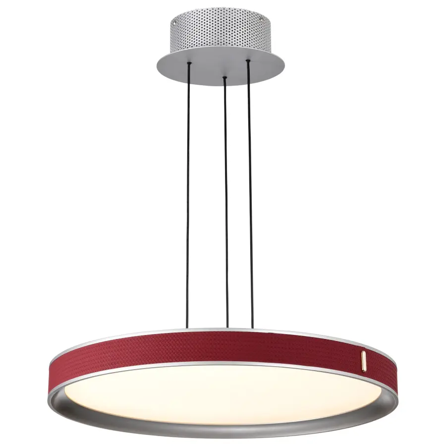 Bandon 20" LED Pendant - Gray with Red Wrap - Image 4