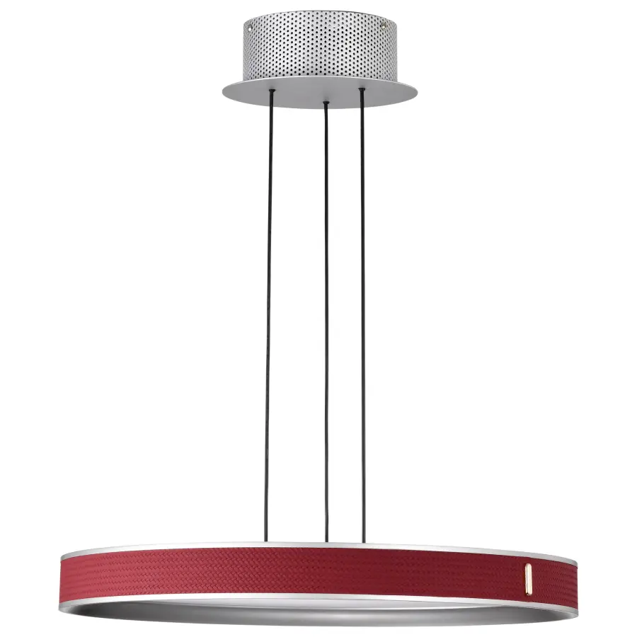 Bandon 20" LED Pendant - Gray with Red Wrap - Image 7