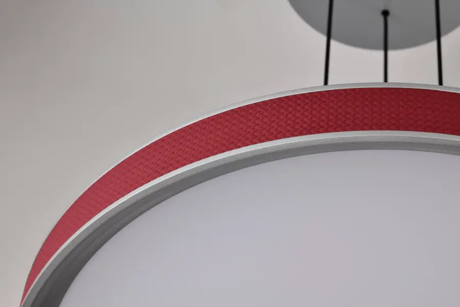 Bandon 20" LED Pendant - Gray with Red Wrap - Image 9