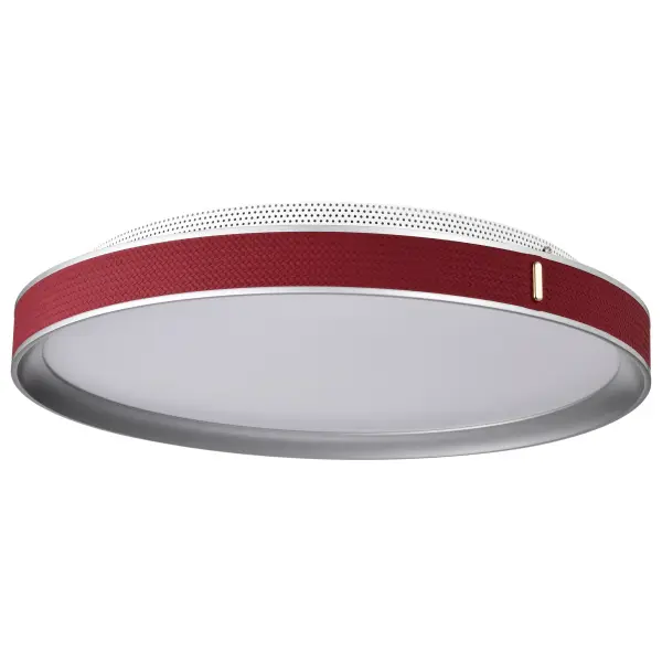 The Bandon flush mount brings modern sophistication with its gray finish and striking red wrap accent. At 20 inches, it provides excellent illumination with 4026 lumens while making a bold design statement in contemporary spaces.