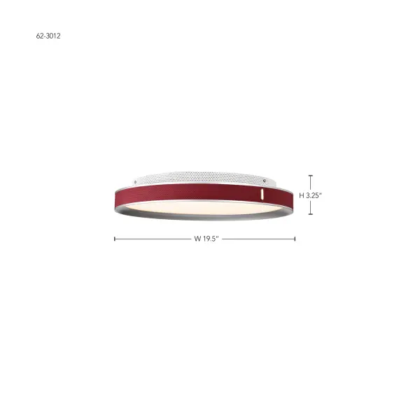 Bandon 20" LED Flush Mount - Gray with Red Wrap - Image 16