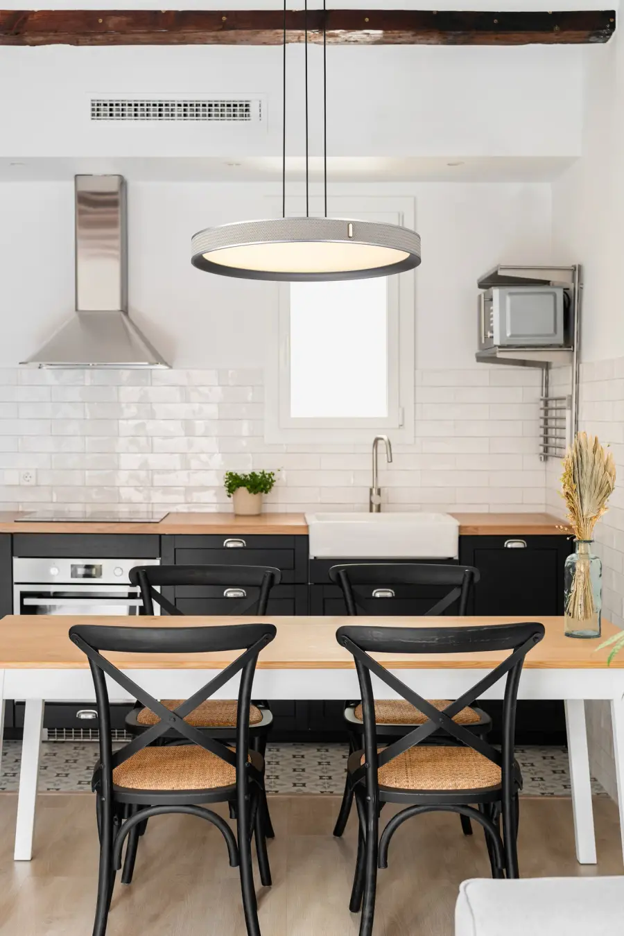 Bandon 20-Inch LED Pendant in Gray with Off-White Wrap - Image 2