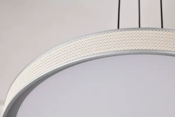 Bandon 20-Inch LED Pendant in Gray with Off-White Wrap - Image 15