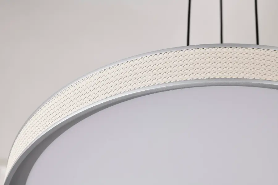 Bandon 20-Inch LED Pendant in Gray with Off-White Wrap - Image 15