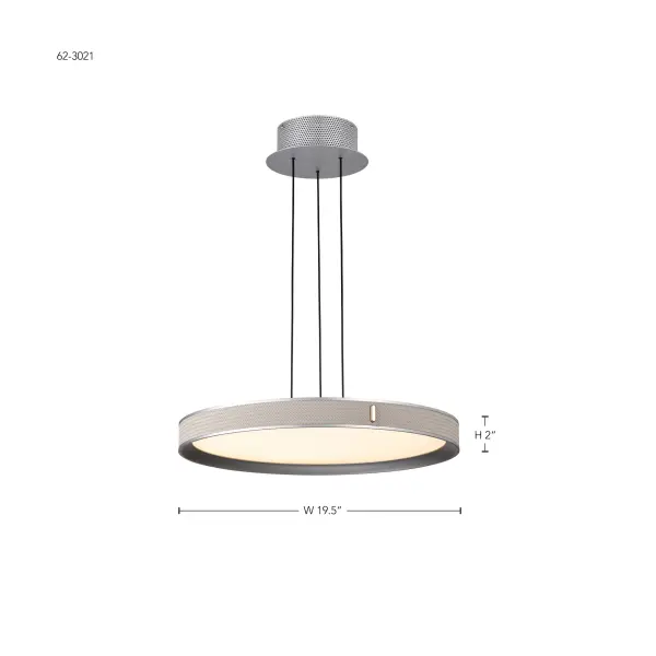 Bandon 20-Inch LED Pendant in Gray with Off-White Wrap - Image 16