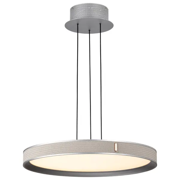 Bandon 20-Inch LED Pendant in Gray with Off-White Wrap - Image 4