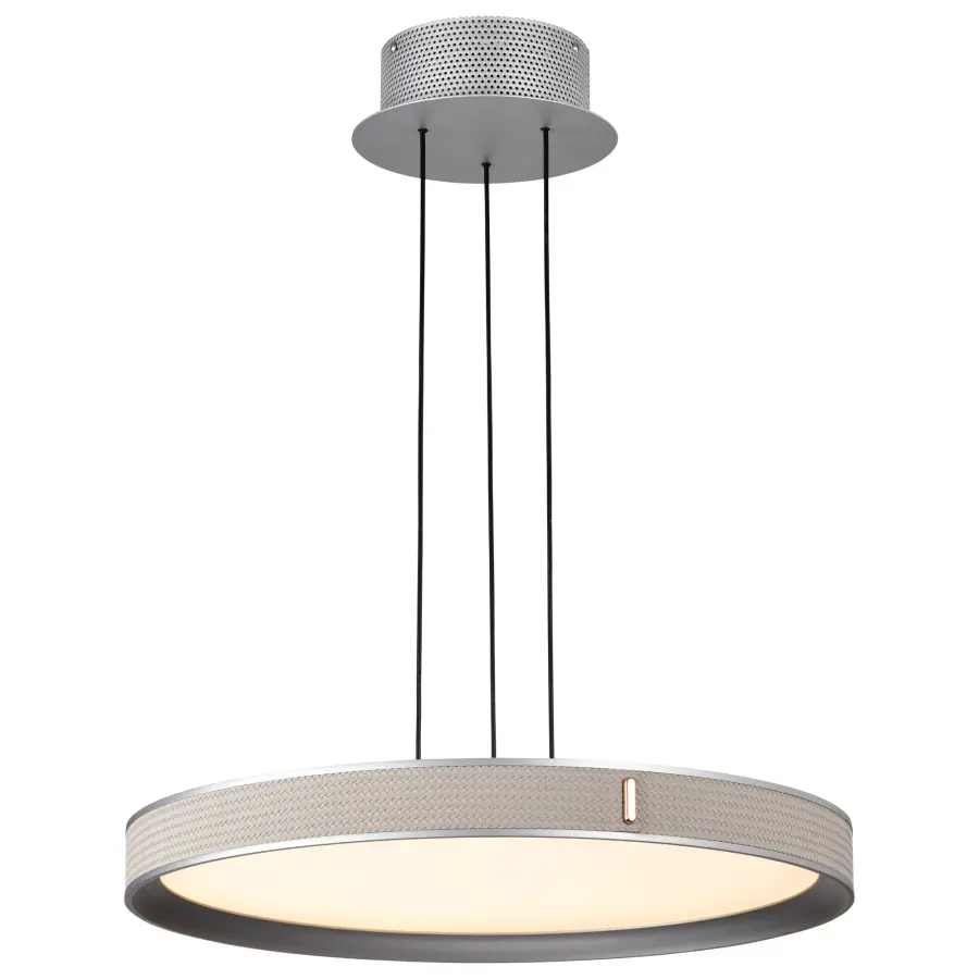 Bandon 20-Inch LED Pendant in Gray with Off-White Wrap - Image 4