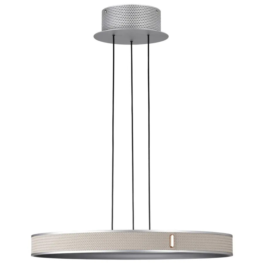 Bandon 20-Inch LED Pendant in Gray with Off-White Wrap - Image 5