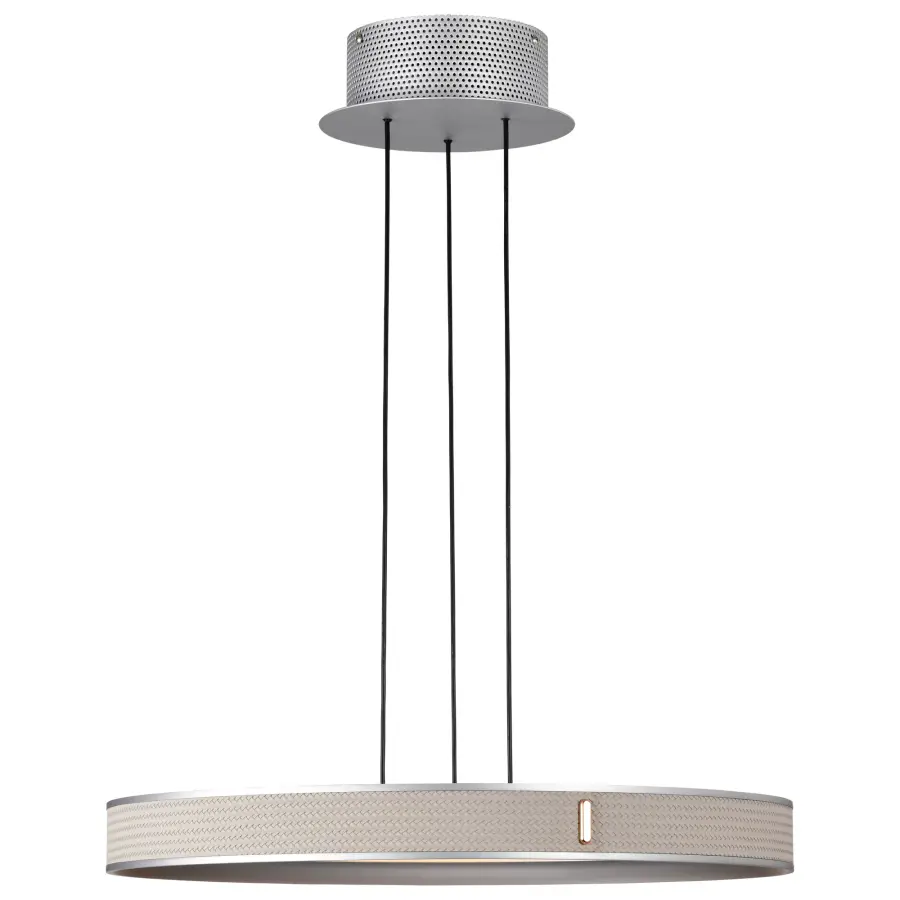 Bandon 20-Inch LED Pendant in Gray with Off-White Wrap - Image 6