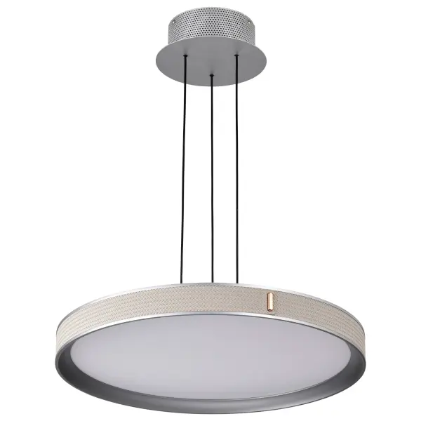 Bandon 20-Inch LED Pendant in Gray with Off-White Wrap - Image 7