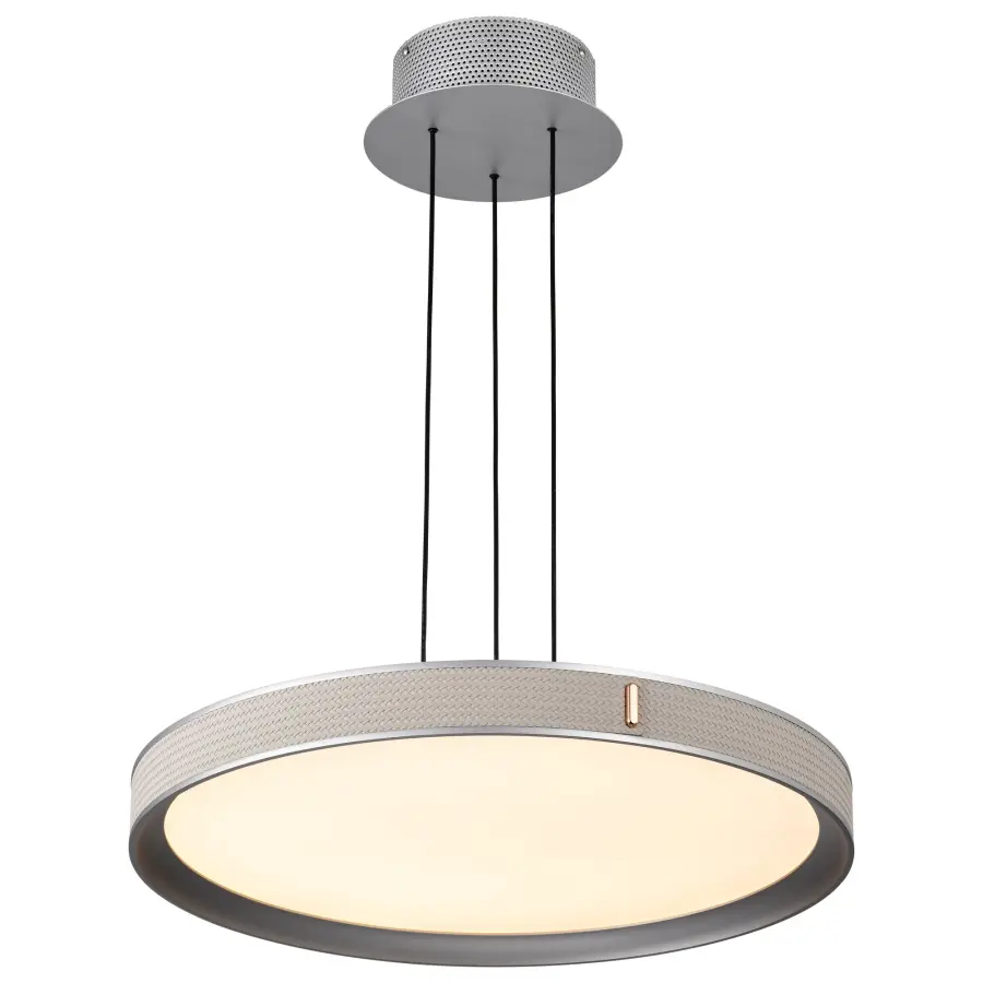 Bandon 20-Inch LED Pendant in Gray with Off-White Wrap - Image 8