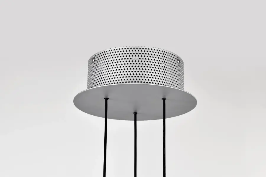 Bandon 20-Inch LED Pendant in Gray with Off-White Wrap - Image 9