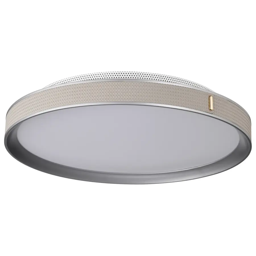 Bandon 20" LED Flush Mount in Gray with Off White Wrap - Image 1