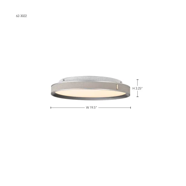 Bandon 20" LED Flush Mount in Gray with Off White Wrap - Image 14