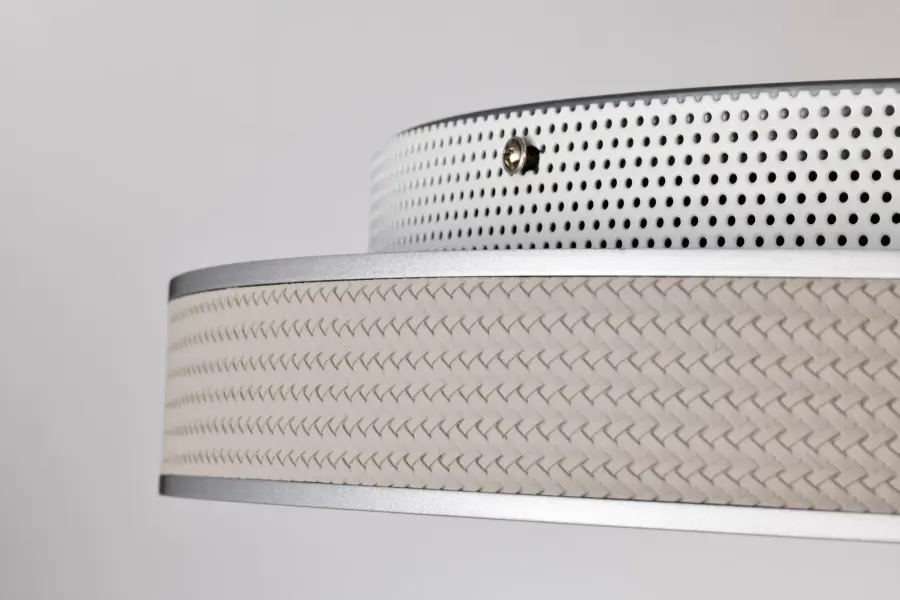 Bandon 20" LED Flush Mount in Gray with Off White Wrap - Image 9