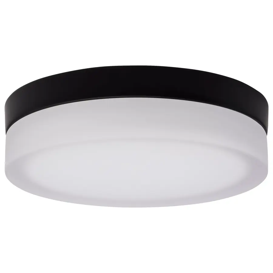 Pi 9" LED Flush Mount in Black with Frosted Glass - Image 1