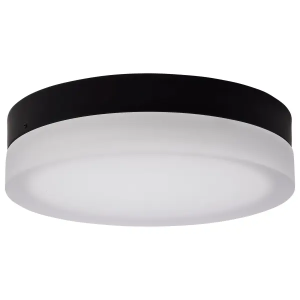The Pi 11" flush mount combines contemporary styling with practical LED technology. Its matte black finish and frosted glass diffuser create soft, even illumination perfect for smaller spaces. CCT selectable feature allows customization.