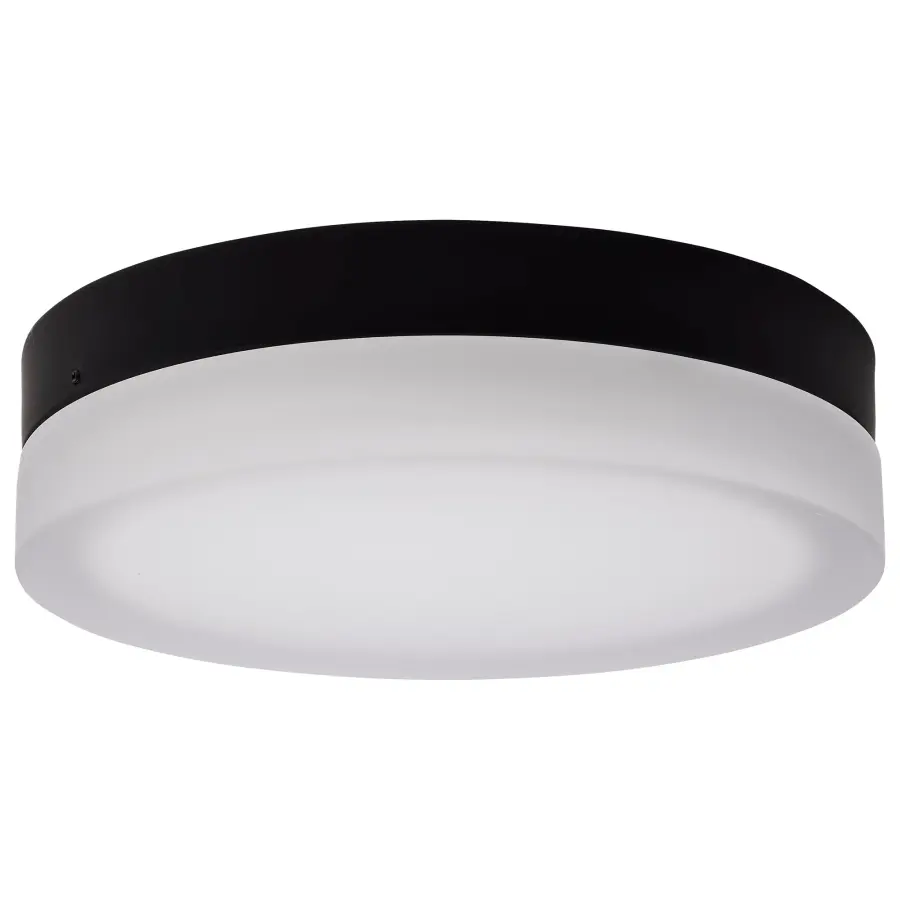 Pi 11" LED Flush Mount in Black with Frosted Glass - Image 1