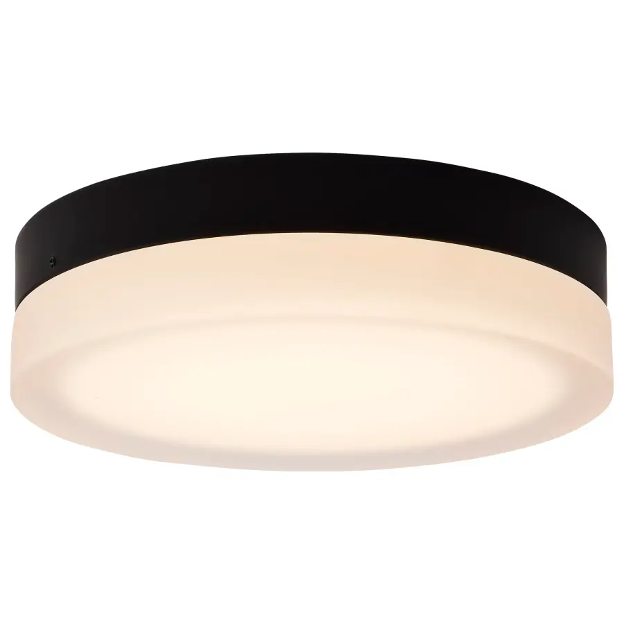 Pi 11" LED Flush Mount in Black with Frosted Glass - Image 2