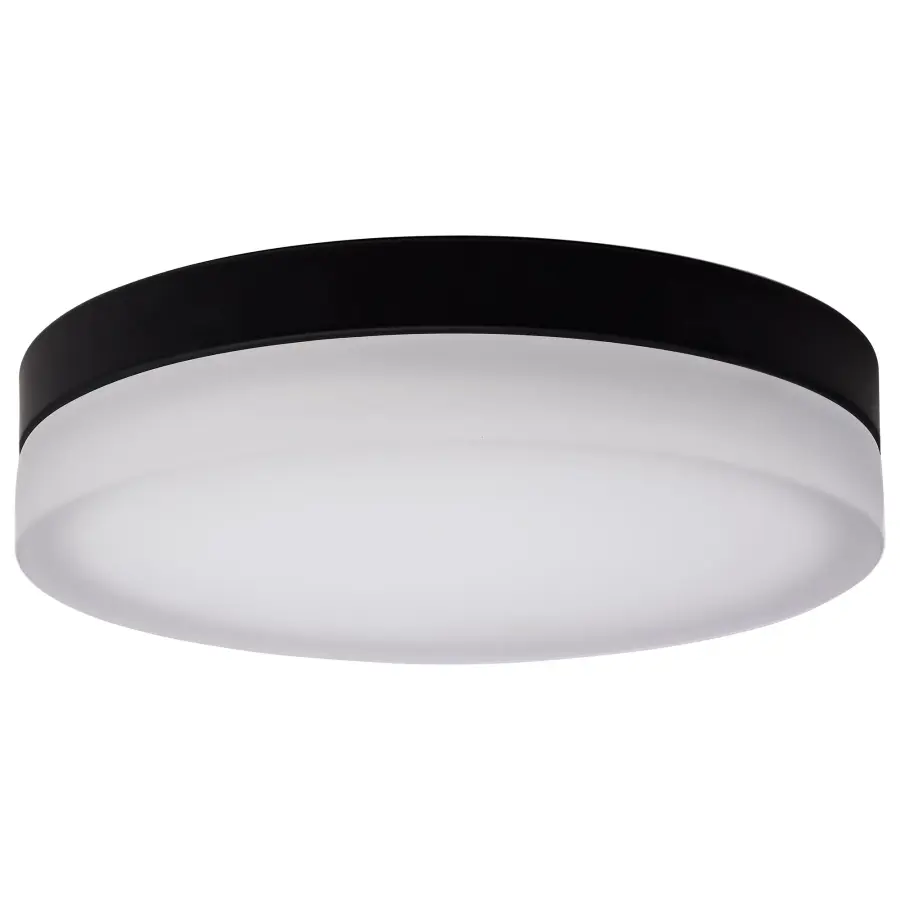 Pi 14" LED Flush Mount in Black with Frosted Glass - Image 1