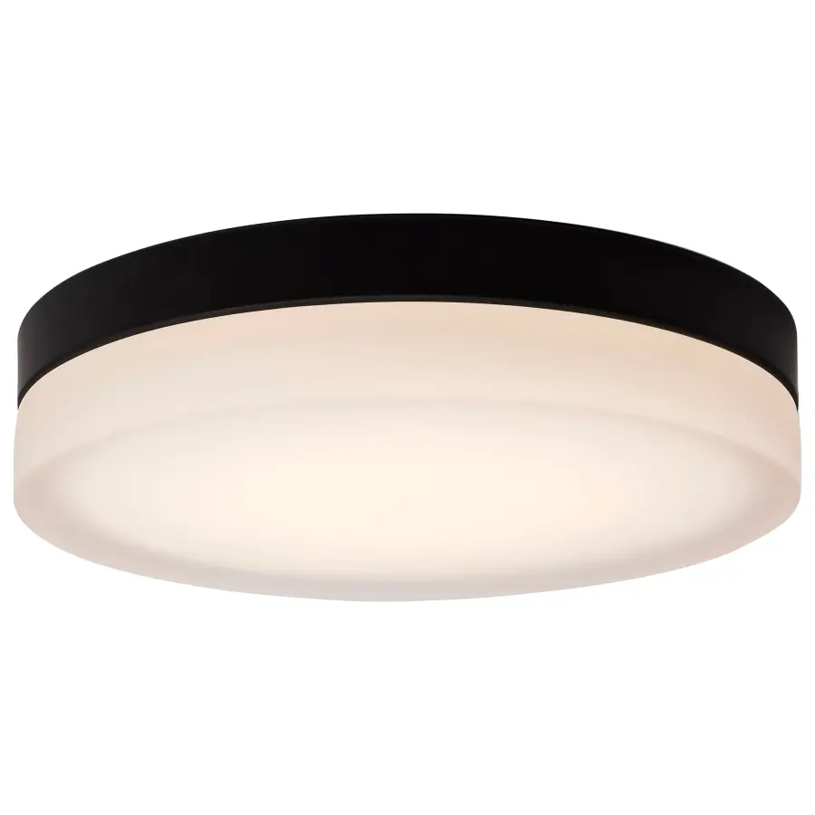Pi 14" LED Flush Mount in Black with Frosted Glass - Image 2