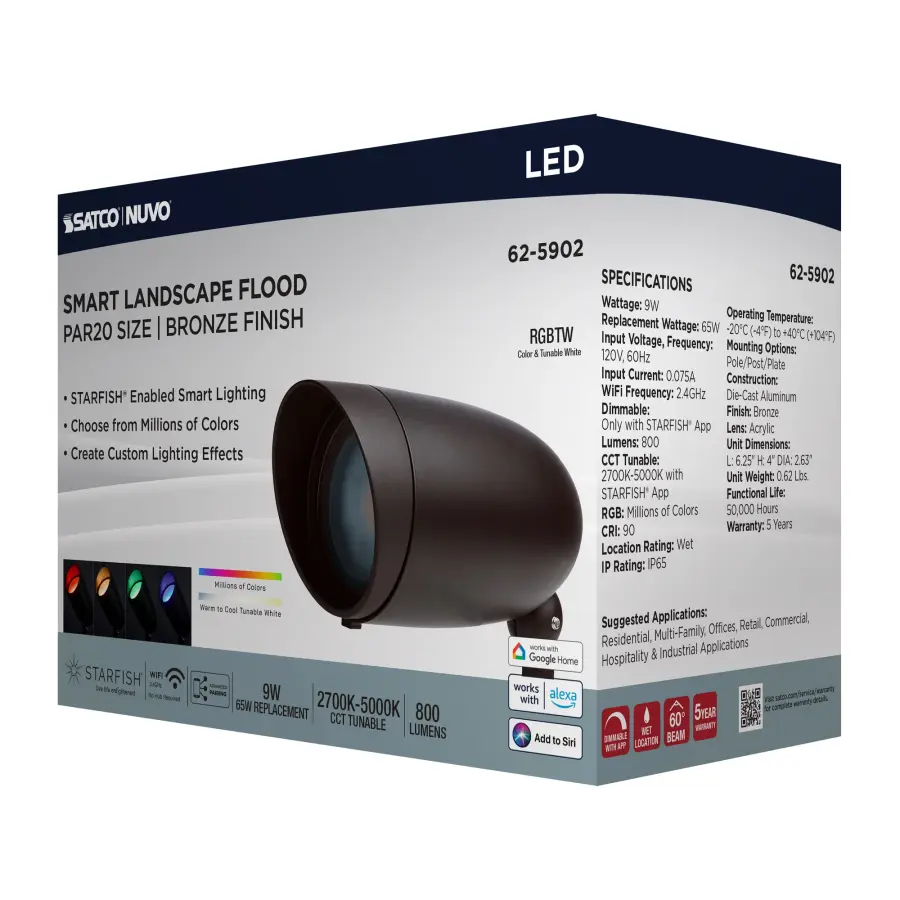 Smart RGB LED Landscape Floodlight with Tunable White - Image 9